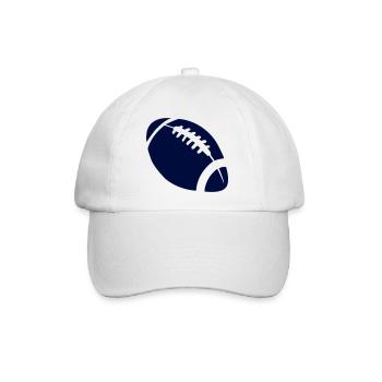 Dunkles Football Stitch-Design - Baseballkappe - Weiß/Weiß - Vorne