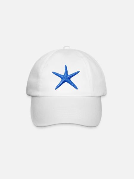 Blauer Seestern - Baseballkappe - Weiß/Weiß