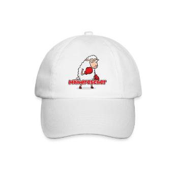 Boxendes Schaf mit Mähdrescher-Punch - Baseballkappe - Weiß/Weiß - Vorne