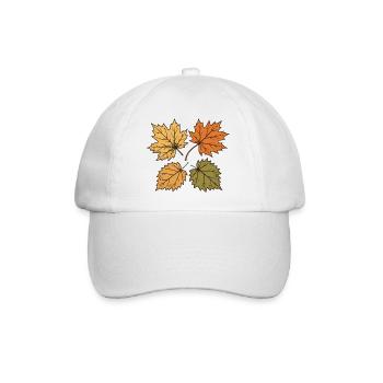 Tanzende Herbstblätter - Baseballkappe - Weiß/Weiß - Vorne