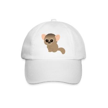 Chibi Night Monkey Niedlicher Charakter - Baseballkappe - Weiß/Weiß - Vorne