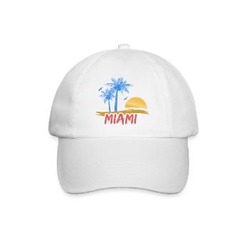 Geschenk für Miami - Baseballkappe - Weiß/Weiß - Vorne