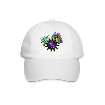 Kaktus WLAN Neon-Starburst - Baseballkappe - Weiß/Weiß - Vorne