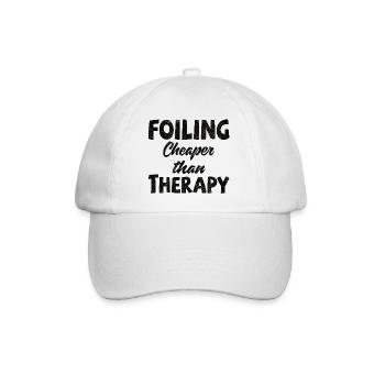Foiler -  Foiling. Cheaper than Therapy - Baseballkappe - Weiß/Weiß - Vorne