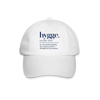 hygge - Definition - Dänemark - Denmark - Baseballkappe - Weiß/Weiß - Vorne