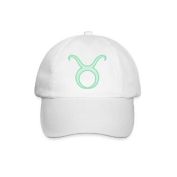 Tierkreiszeichen Stier Pastel Grün - Baseballkappe - Weiß/Weiß - Vorne