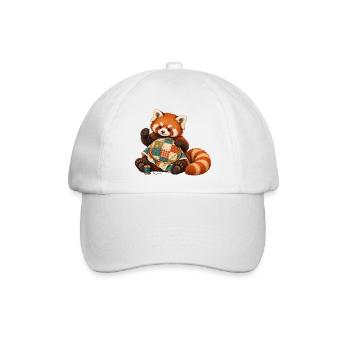 Roter Panda quiltet von Hand - Baseballkappe - Weiß/Weiß - Vorne