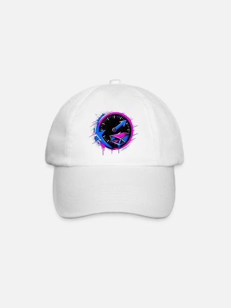 Graffiti Tacho Pink Blau - Baseballkappe - Weiß/Weiß