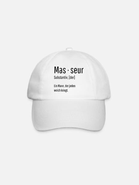 Masseur Substantiv Definition Massage Geschenk - Baseballkappe - Weiß/Weiß