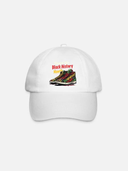 Black History Month Inspirierende Sneakers & Words - Baseballkappe - Weiß/Weiß