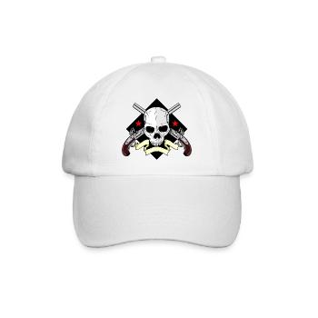 Skull mit Waffen - Baseballkappe - Weiß/Weiß - Vorne