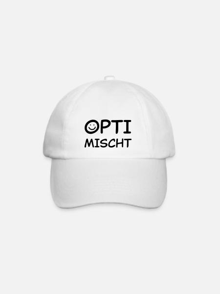 Optimischt | Schweizer Mundart cool lustig Spruch - Baseballkappe - Weiß/Weiß