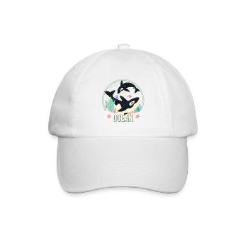 Love Orcas Baby Ocean - Baseballkappe - Weiß/Weiß - Vorne