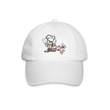 Lustiger Koch-Schluck - Baseballkappe - Weiß/Weiß - Vorne