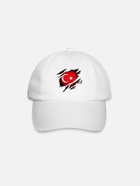 Türkei im Herzen - Baseballkappe - Weiß/Weiß