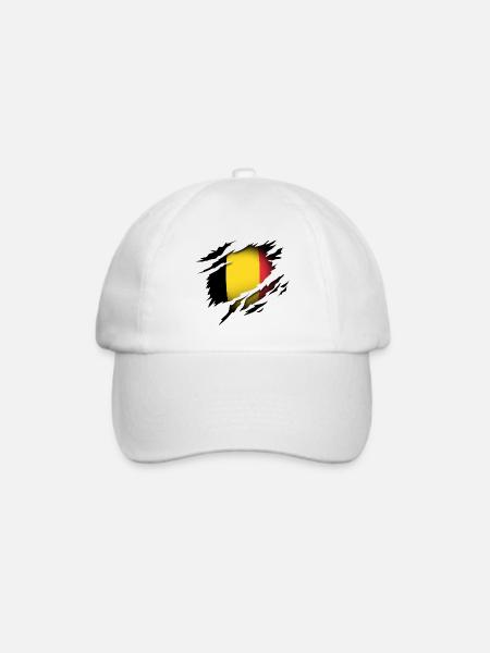 Belgien im Herzen - Baseballkappe - Weiß/Weiß