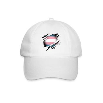 Transgender Pride im Herzen - Baseballkappe - Weiß/Weiß - Vorne