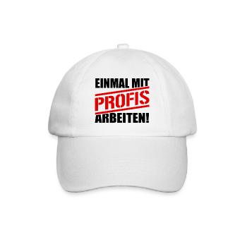 Einmal mit Profis arbeiten - Baseballkappe - Weiß/Weiß - Vorne