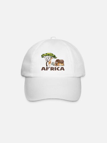 Afrika Grafik - Baseballkappe - Weiß/Weiß