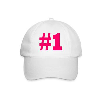 #1 - Baseballkappe - Weiß/Weiß - Vorne