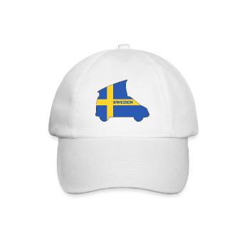 Sweden Campingbus Kontur - Baseballkappe - Weiß/Weiß - Vorne