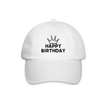 Happy Birthday - Baseballkappe - Weiß/Weiß - Vorne