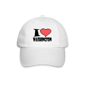 I love Washington - Baseballkappe - Weiß/Weiß - Vorne