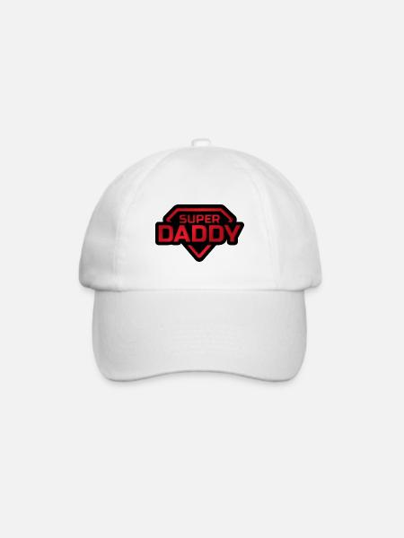 Super Papa Abzeichen - Baseballkappe - Weiß/Weiß