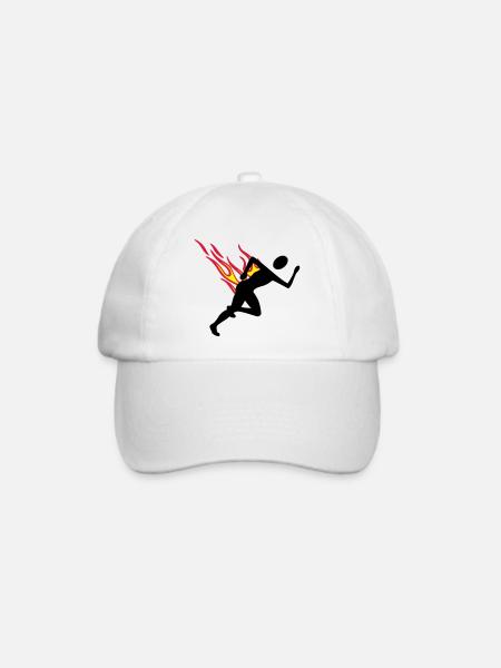 Jogger mit Flammen - Baseballkappe - Weiß/Weiß