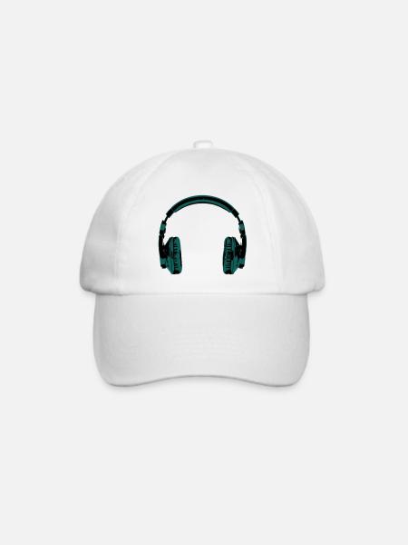 headphones - Baseballkappe - Weiß/Weiß