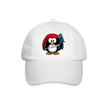 Pirat Pinguin Seeräuber - Baseballkappe - Weiß/Weiß - Vorne