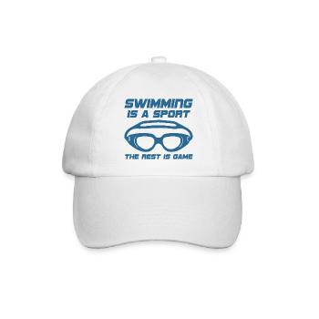 Schwimmen / Schwimmer: Swimming is a sport. The - Baseballkappe - Weiß/Weiß - Vorne