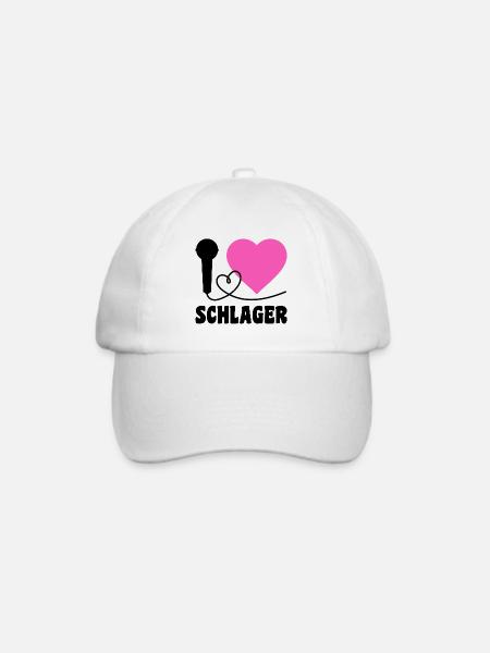 I Love Schlager - Baseballkappe - Weiß/Weiß