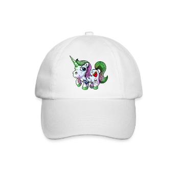 Einhorn Tattoo - Baseballkappe - Weiß/Weiß - Vorne