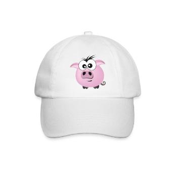 Schweinchen - Baseballkappe - Weiß/Weiß - Vorne