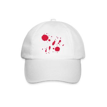 Rote Farbspritzer abstrakte Muster - Baseballkappe - Weiß/Weiß - Vorne