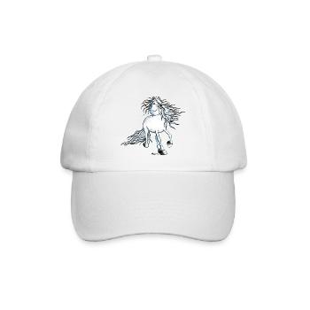 "White Beauty" - Pferd - Andalusier - Baseballkappe - Weiß/Weiß - Vorne