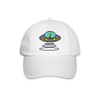 Retrogaming Pixel Ufo - Baseballkappe - Weiß/Weiß - Vorne