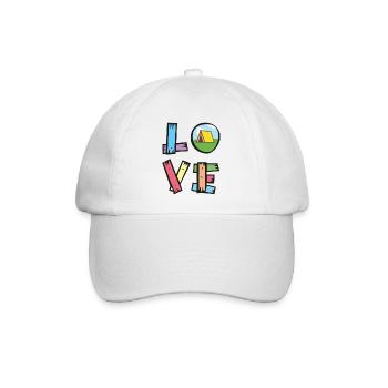 I Love Camping - Camper Liebe - Baseballkappe - Weiß/Weiß - Vorne