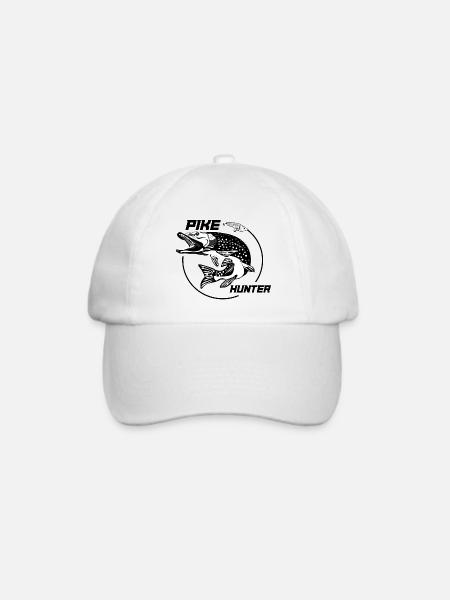 Hecht, Hechtjäger - Baseballkappe - Weiß/Weiß