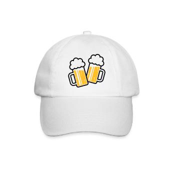 2 Maßkrüge Stoßen An, Prosit! (Bier Maßkrug / 2C) - Baseballkappe - Weiß/Weiß - Vorne
