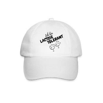 Ich bin Lactose-Tolerant Lustiger Spruch - Baseballkappe - Weiß/Weiß - Vorne