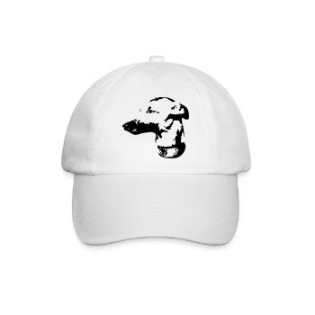 Whippet Kopf - Baseballkappe - Weiß/Weiß - Vorne