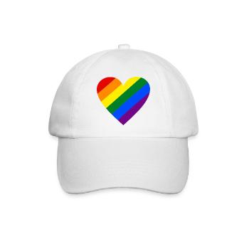 Regenbogen Herz - Baseballkappe - Weiß/Weiß - Vorne