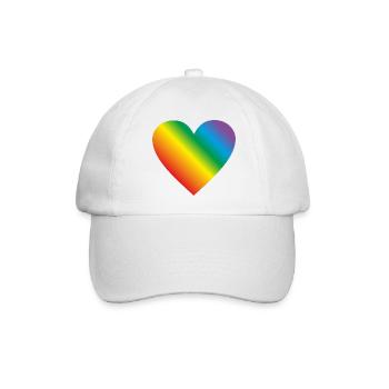 Lgbt Regenbogen Herz - Baseballkappe - Weiß/Weiß - Vorne