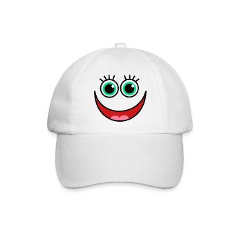 Lustiges Gesicht Augen Design - Baseballkappe - Weiß/Weiß - Vorne