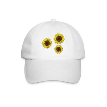 Sonnenblumen - Baseballkappe - Weiß/Weiß - Vorne