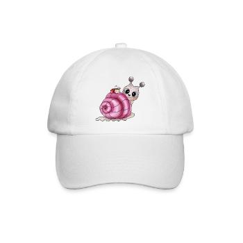 schneckenhaus pink - Baseballkappe - Weiß/Weiß - Vorne