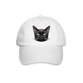 Katzenkopf Polygon Katze - Baseballkappe - Weiß/Weiß - Vorne