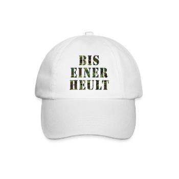 Bis einer heult Camouflage Militär - Baseballkappe - Weiß/Weiß - Vorne